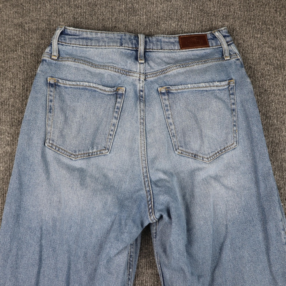 Hollister Jeans Womens 7 Light Wash Ultra High Rise Dad Distressed Ripped Knees - Picture 11 of 16